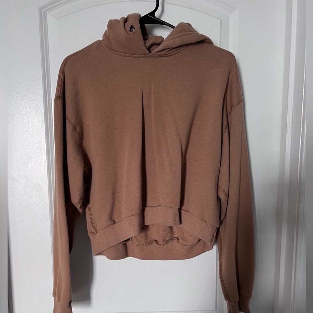 Brown crop hoodie from Abercrombie.